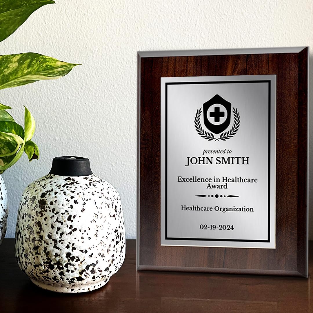 Health Professional Theme Custom Award Plaque | Easel Mount Option | Achievement and Service Personalizable Plaques