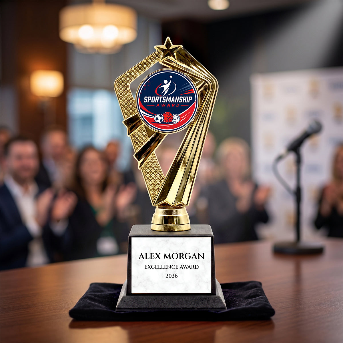 All Quality Custom Logo Trophy, Blank Insert for Your Own Logo — Personalized Corporate & Branded Recognition Award