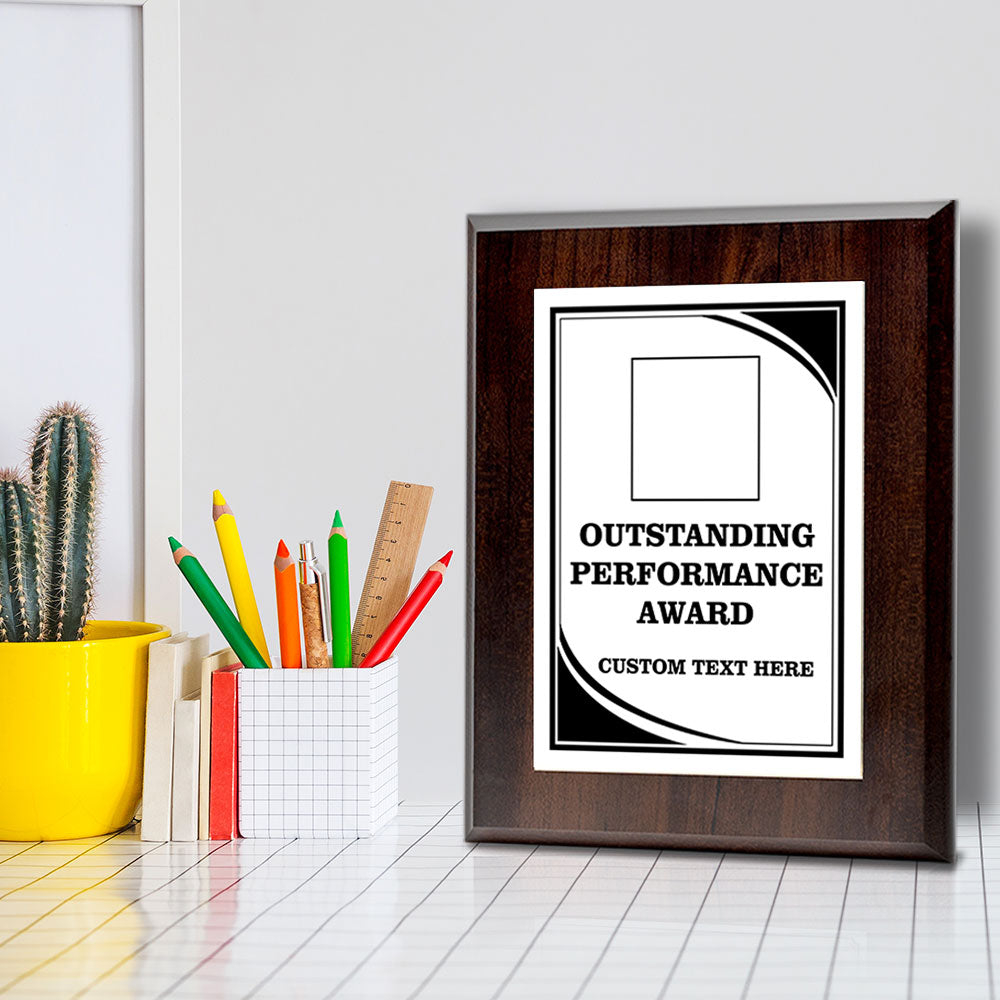Outstanding Performance Award Personalized (Wooden) Wall Plaque With Easel Acrylic Stand | Workplace Recognition Ceremonies Award Plaques