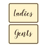 Classic Framed Ladies And Gents Sign Set