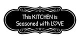Signs ByLITA Designer This Kitchen is Seasoned with Love Durable ABS Plastic Laser Engraved Easy Installation Elegant Design Wall or Door Sign