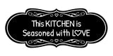 Signs ByLITA Designer This Kitchen is Seasoned with Love Durable ABS Plastic Laser Engraved Easy Installation Elegant Design Wall or Door Sign