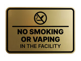 Signs ByLITA Classic Framed No Smoking or Vaping in the Facility Wall or Door Sign
