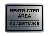 Signs ByLITA Classic Framed Restricted Area No Admittance Wall or Door Sign