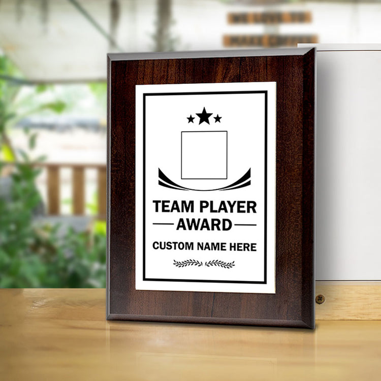 Team Player Award Personalized (Wooden) Wall Plaque With Easel Acrylic Stand | Workplace Recognition Ceremonies Award Plaques