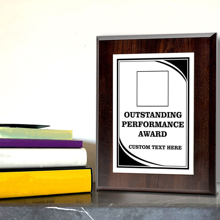 Outstanding Performance Award Personalized (Wooden) Wall Plaque With Easel Acrylic Stand | Workplace Recognition Ceremonies Award Plaques