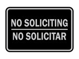 Classic Framed No Soliciting No Solicitar Sign