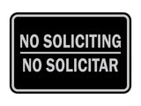 Classic Framed No Soliciting No Solicitar Sign