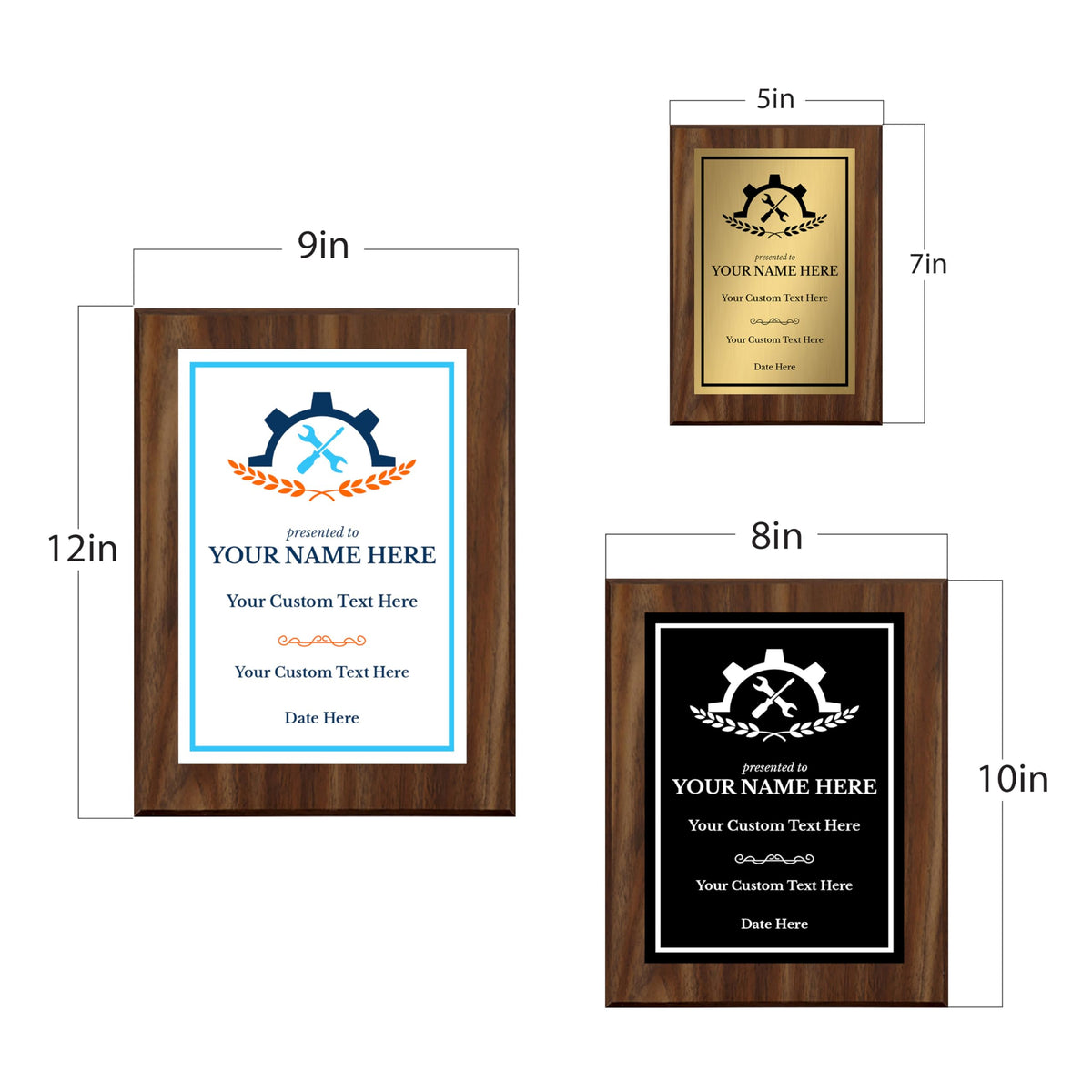 Engineering and Mechanics Theme Customizable Award Plaque | Easel Mount Option | Recognition of Achievement and Service Personalizable Plaques