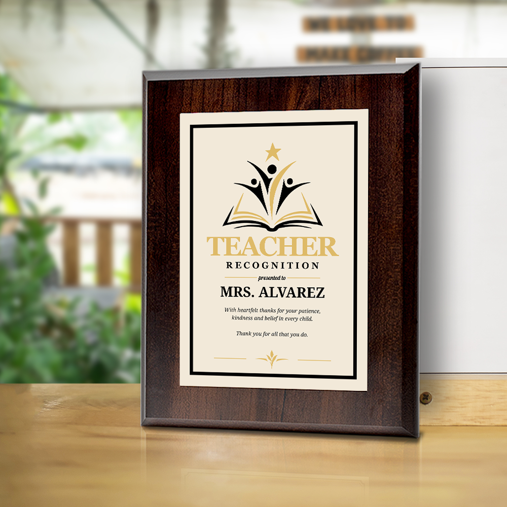 Teacher Recognition Award Personalized Wall Plaque With Easel Acrylic Stand | Education Recognition School Award Plaques