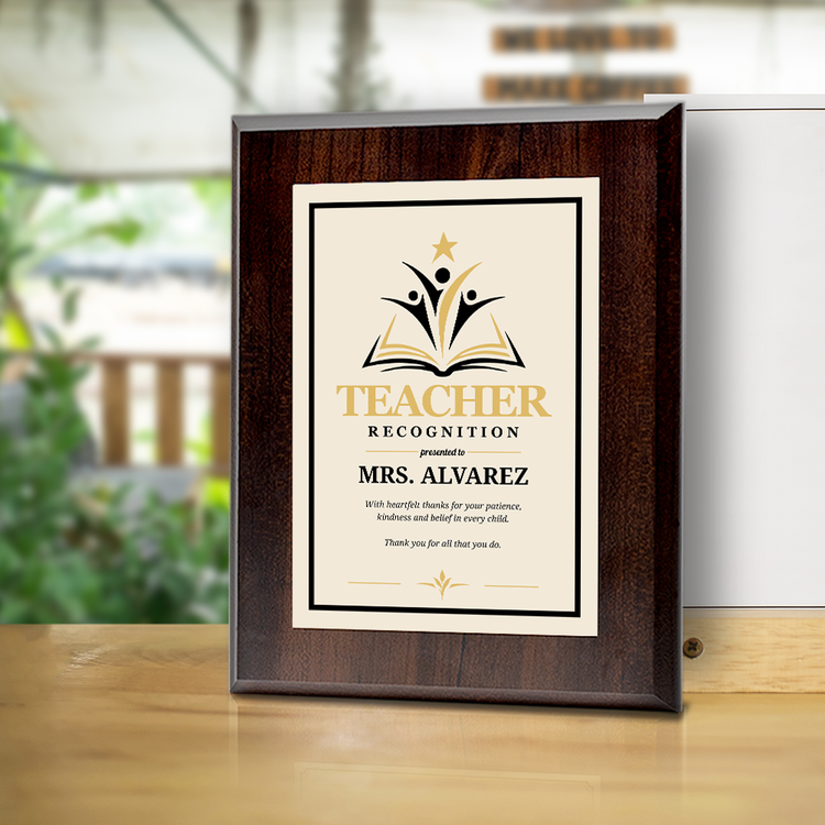 Teacher Recognition Award Personalized Wall Plaque With Easel Acrylic Stand | Education Recognition School Award Plaques