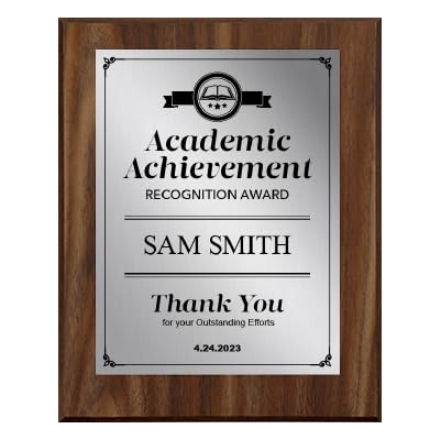 Signs ByLITA Customizable Award Wooden Plaque | Easel Mount Option | For Winners of Academic Awards Certificates and Achievements | End of year Recognition Gift For Students