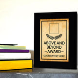 Above and Beyond Award Personalized (Black) Wall Plaque With Easel Acrylic Stand | Workplace Recognition Ceremonies Award Plaques