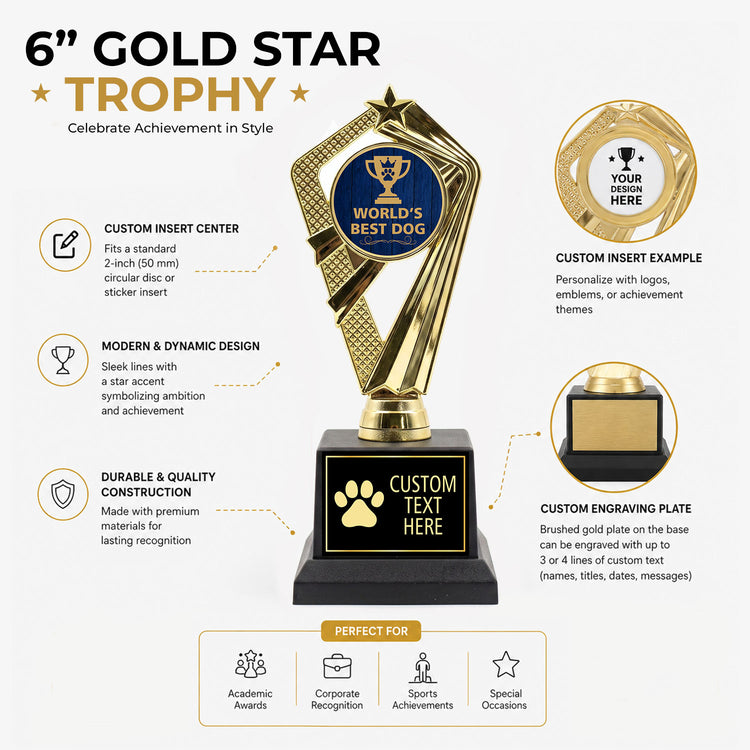 Gaucho Goods World’s Best Dog Trophy, Custom Engraved Dog Award — Personalized Gift for Dog Lovers, Gotcha Day & Birthdays