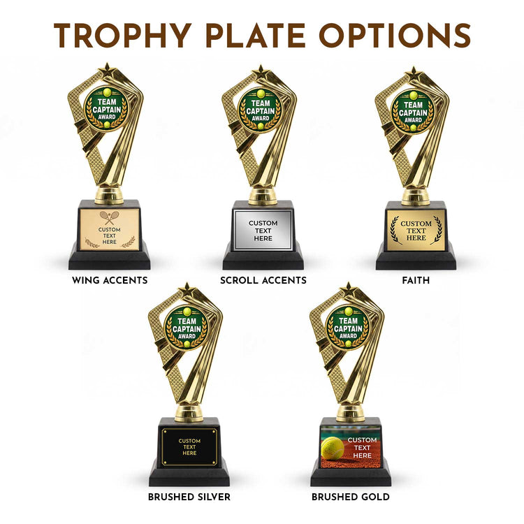 Tennis Player Trophy Awards (Captain, Rookie, Best Serve) - Custom Engraved