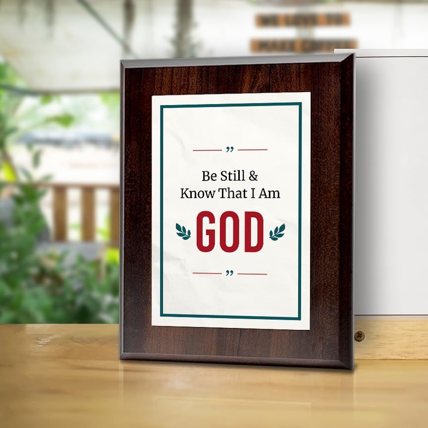 Be Still & Know That I Am God Decorative Wall Plaque With Easel Acrylic Stand | Religious Plaques
