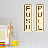 Signs ByLITA Classic Vertical Push Pull Self-Adhesive Door Sign for Businesses, Shops, Restaurants, Hotels and more (3 Pack) Wall or Door Sign