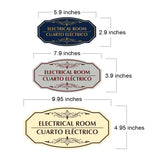 Signs ByLITA Victorian Electrical Room- Cuarto Eléctrico Bilingual Wall or Door Sign