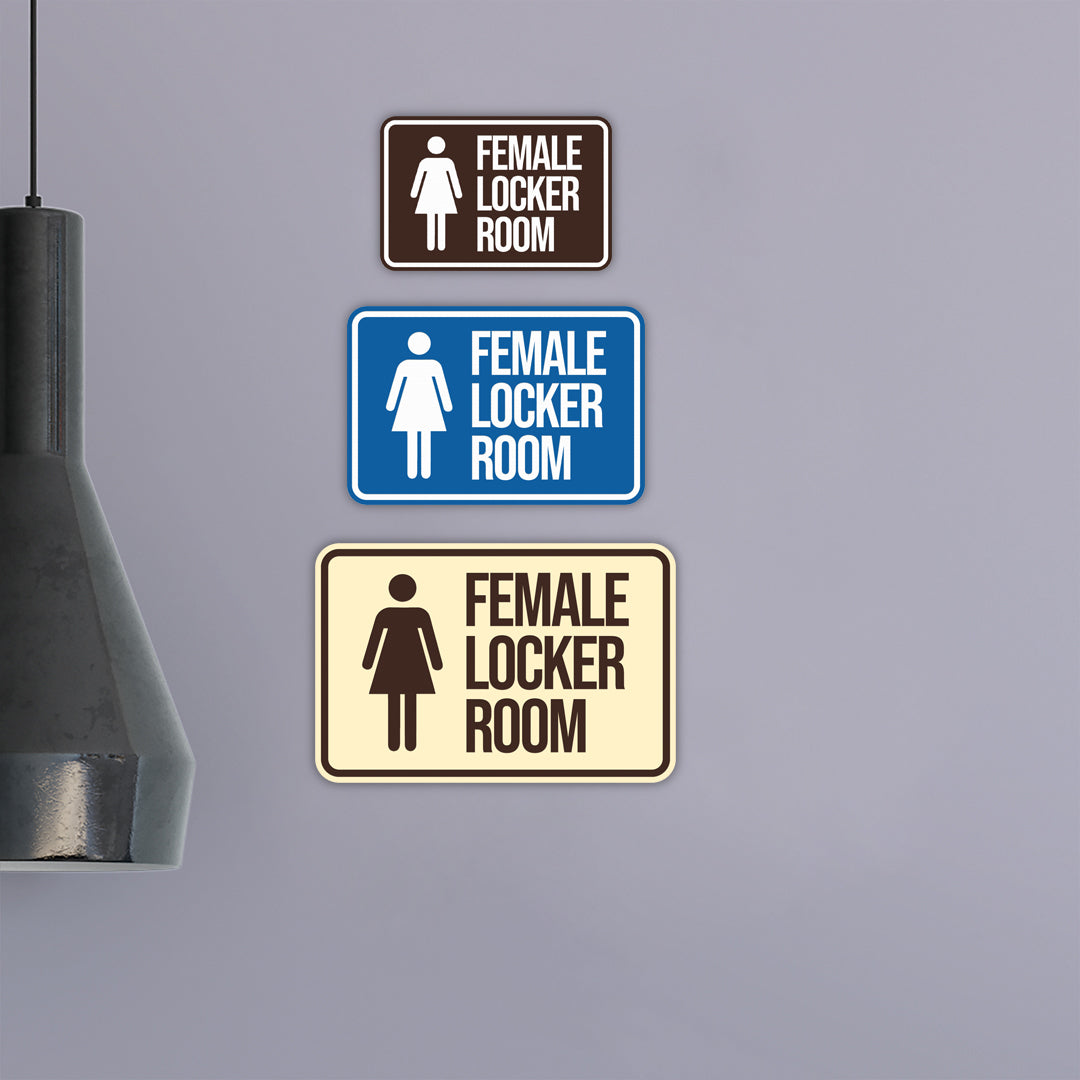 Classic Framed Female Locker Room Wall or Door Sign – Pacific Sign and ...