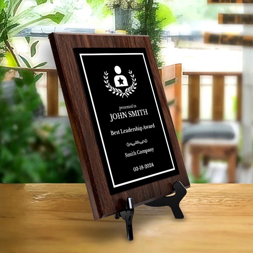 Leadership Customizable Award Plaque | Easel Mount Option | Achievement and Recognition Personalizable Plaques