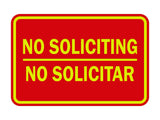 Classic Framed No Soliciting No Solicitar Sign