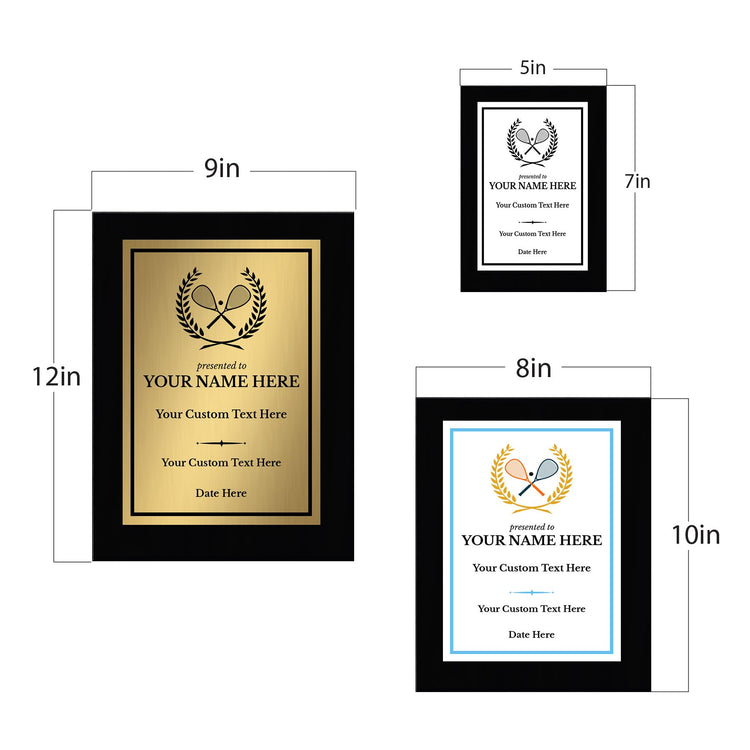 Squash Customizable Black Frame Wooden Award Plaque | Easel Mount Option | Achievement and Recognition Personalizable Plaques | Sports Award