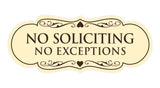Designer No Soliciting No Exceptions Sign