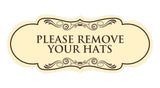 Signs ByLITA Designer Please Remove Your Hats Elegant Design Clear Messaging Durable Construction Easy Installation Wall or Door Sign