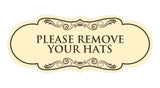 Signs ByLITA Designer Please Remove Your Hats Elegant Design Clear Messaging Durable Construction Easy Installation Wall or Door Sign