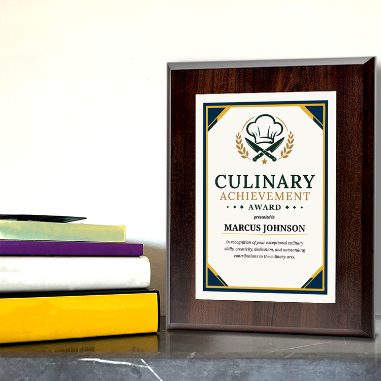 Culinary/Chef Achievement' Award Personalized Wall Plaque With Easel Acrylic Stand | Professional/Industry Recognition Award Plaques