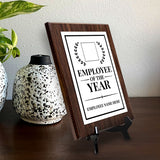 Employee of the Year Award Personalized (Wooden) Wall Plaque With Easel Acrylic Stand | Workplace Recognition Ceremonies Award Plaques