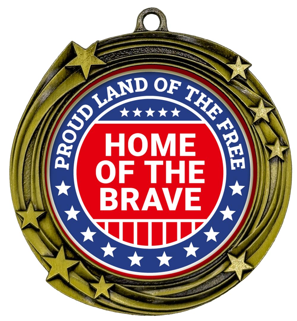 USA High Relief Metal Medals | Patriotic Awards and America Pride (3 Pack)