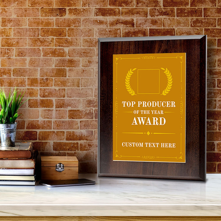 Top Producer of the Year Award Personalized (Wooden) Wall Plaque With Easel Acrylic Stand | Workplace Recognition Ceremonies Award Plaques