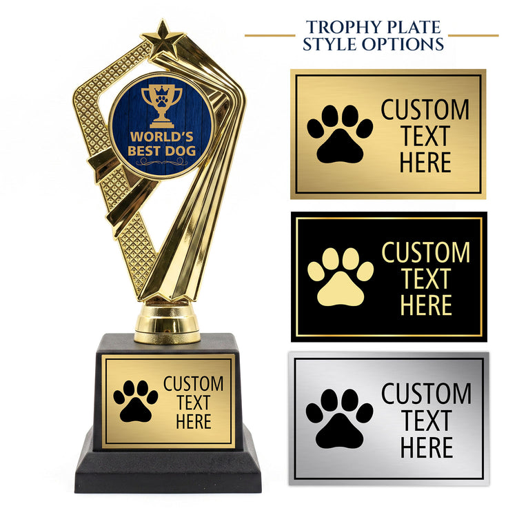 Gaucho Goods World’s Best Dog Trophy, Custom Engraved Dog Award — Personalized Gift for Dog Lovers, Gotcha Day & Birthdays