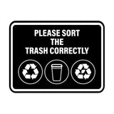 Signs ByLITA Classic Framed Please Sort The Trash Correctly Wall or Door Sign