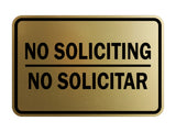 Classic Framed No Soliciting No Solicitar Sign