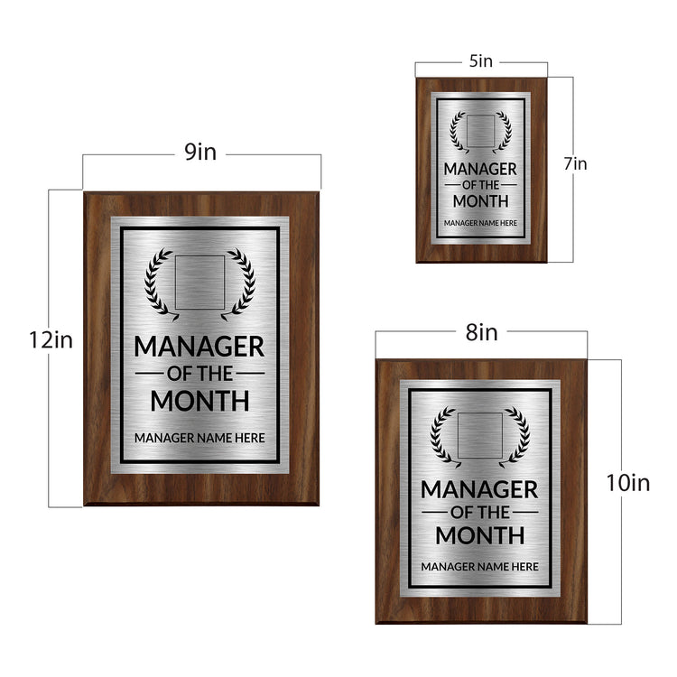 Manager of the Month Award Personalized (Wooden) Wall Plaque With Easel Acrylic Stand | Workplace Recognition Ceremonies Award Plaques