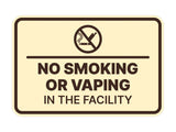 Signs ByLITA Classic Framed No Smoking or Vaping in the Facility Wall or Door Sign