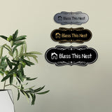 Signs ByLITA Designer Bless This Nest Durable ABS Plastic Laser Engraved Easy Installation Elegant Design Wall or Door Sign