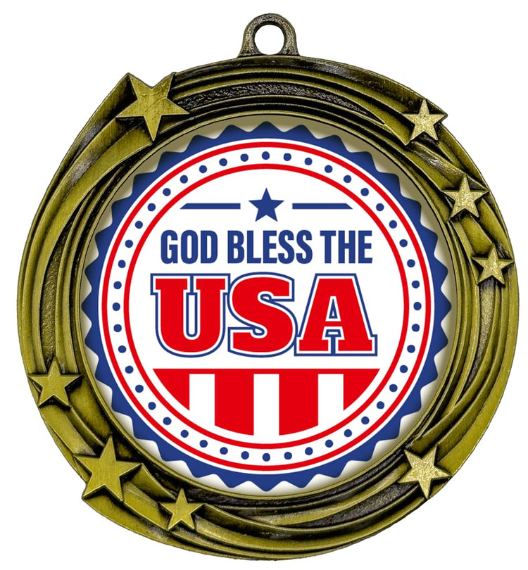 USA High Relief Metal Medals | Patriotic Awards and America Pride (3 Pack)