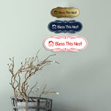 Signs ByLITA Designer Bless This Nest Durable ABS Plastic Laser Engraved Easy Installation Elegant Design Wall or Door Sign