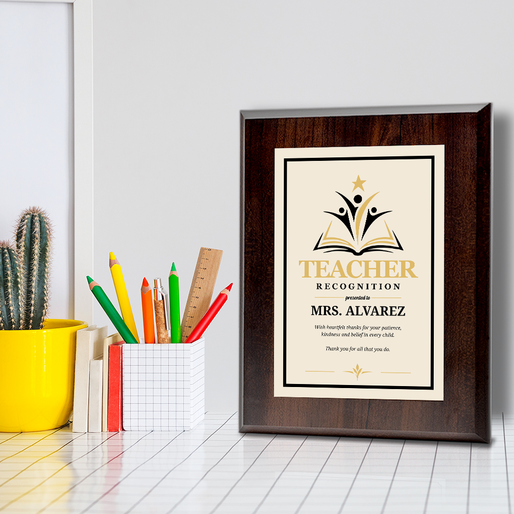 Teacher Recognition Award Personalized Wall Plaque With Easel Acrylic Stand | Education Recognition School Award Plaques