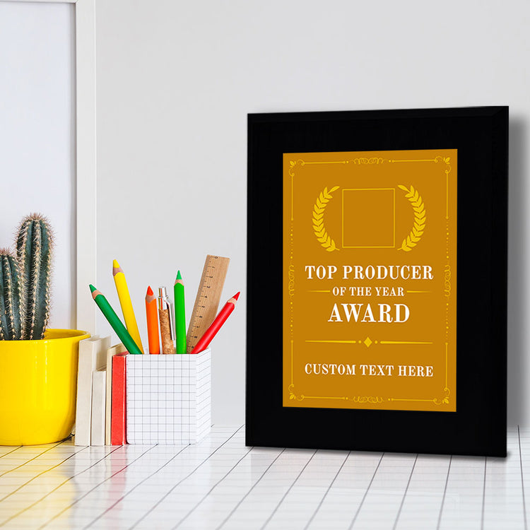 Top Producer of the Year Award Personalized (Black) Wall Plaque With Easel Acrylic Stand | Workplace Recognition Ceremonies Award Plaques