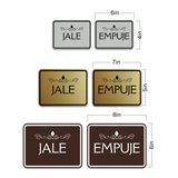 Signs ByLITA Classic Framed Fun Empuje/ Jale Pull Door Wall or Door Sign (2 Pack)