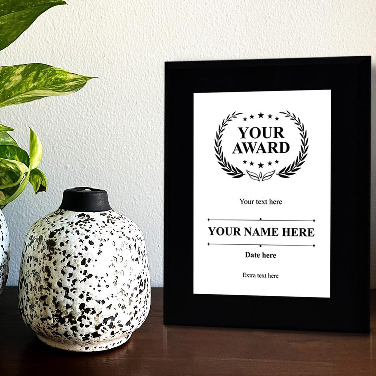 Signs ByLITA Customizable Black Frame Wooden Award Plaque | Optional Easel Mount | Personalizable Recognition Gift for Winners of Awards, Certificates and Achievements