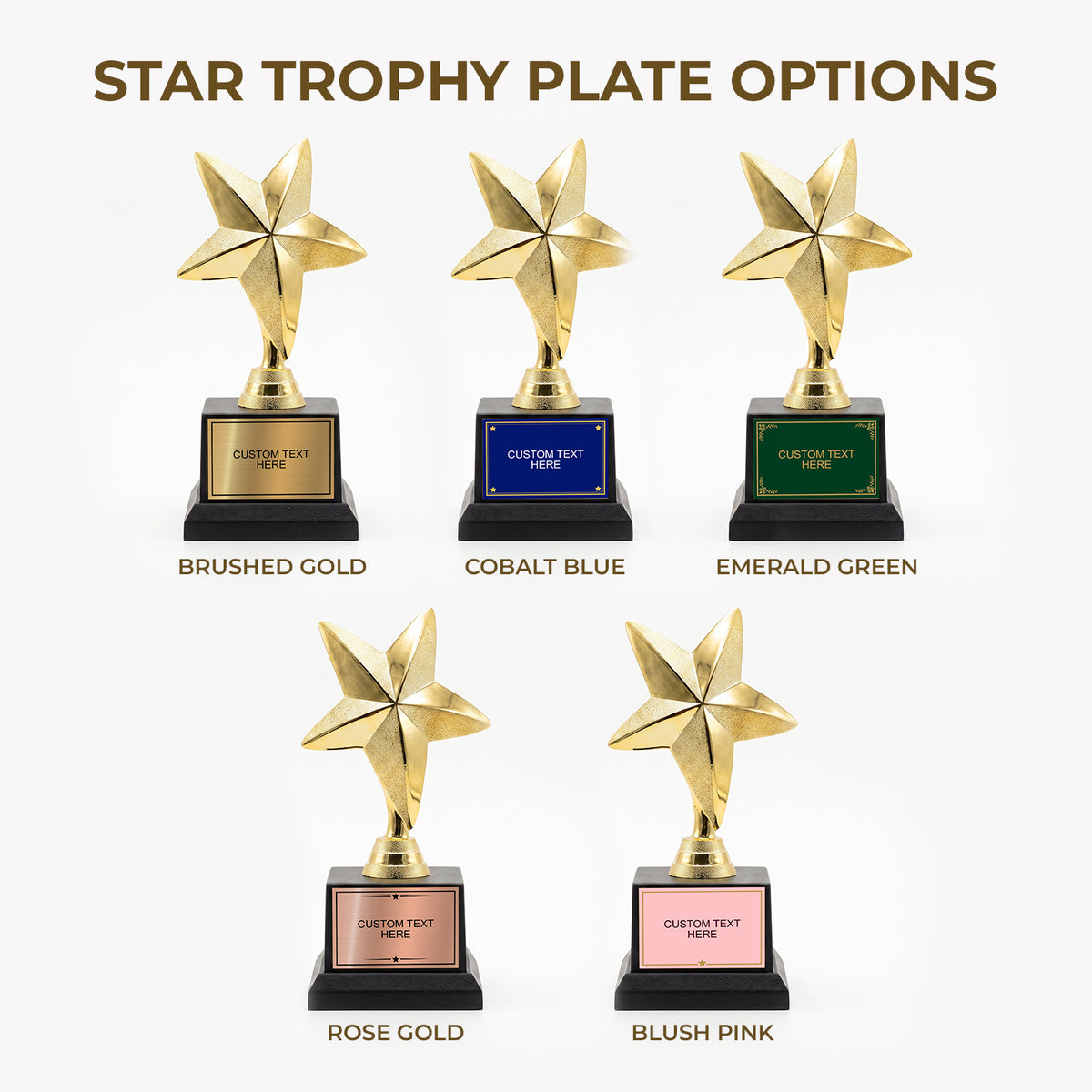 All Quality Star Trophy, Custom Engraved Star Figure, Black Base — Personalized Achievement & Recognition Award for Any Occasion