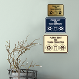 Signs ByLITA Classic Framed Please Sort The Trash Correctly Wall or Door Sign