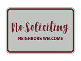 Classic Framed No Soliciting Neighbors Welcome Sign