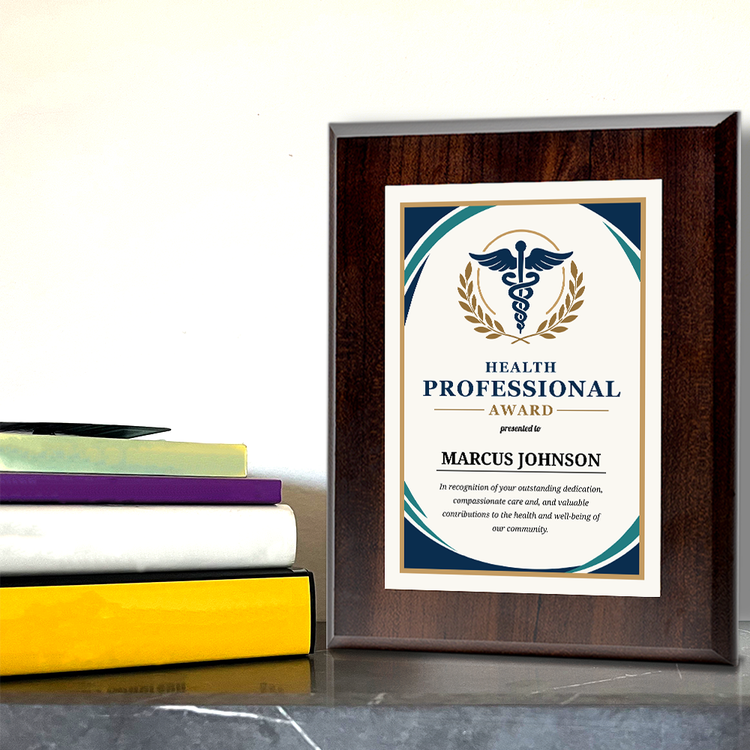 Health Professional Award Personalized Wall Plaque With Easel Acrylic Stand | Professional/Industry Recognition Award Plaques