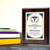 Health Professional Award Personalized Wall Plaque With Easel Acrylic Stand | Professional/Industry Recognition Award Plaques